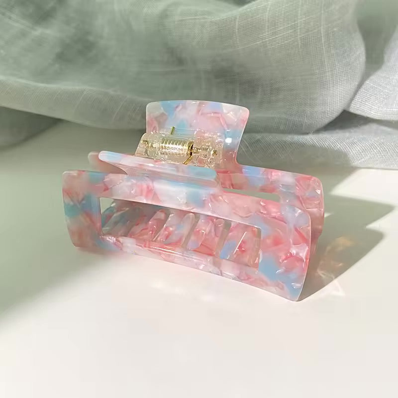MEDIUM ACETATE CLAW CLIP - BLUE & PINK SPECKLE