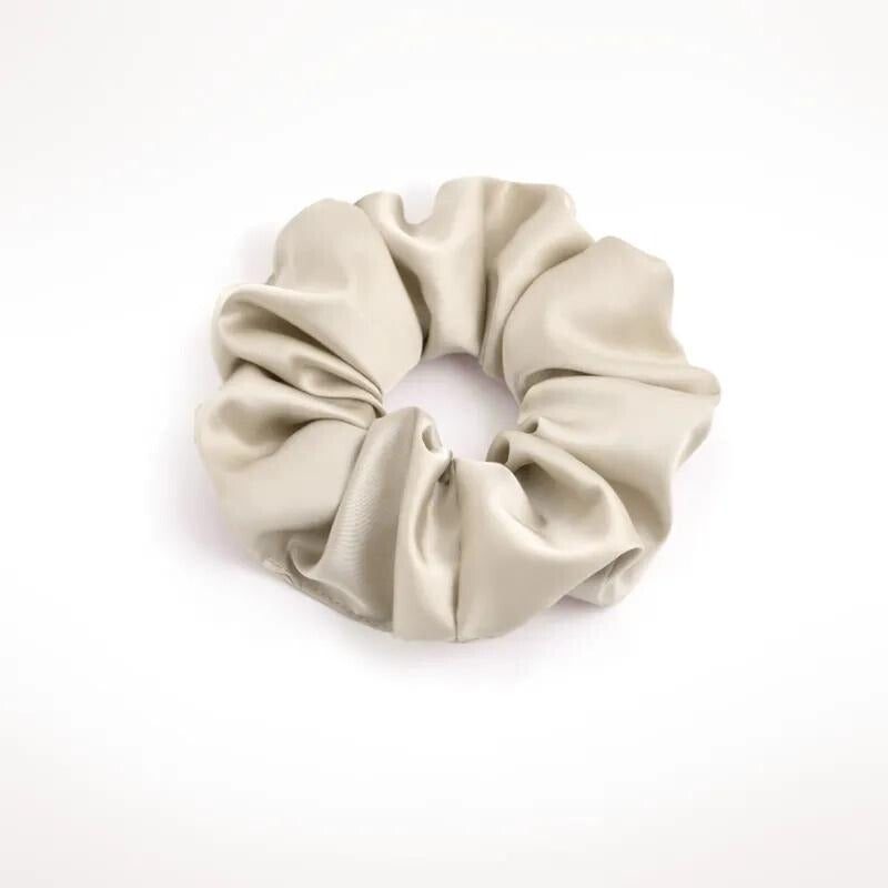MULBERRY SILK LARGE SCRUNCHIE - CHAMPAGNE