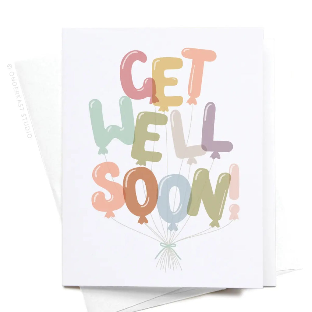 GET WELL SOON BALLOONS CARD