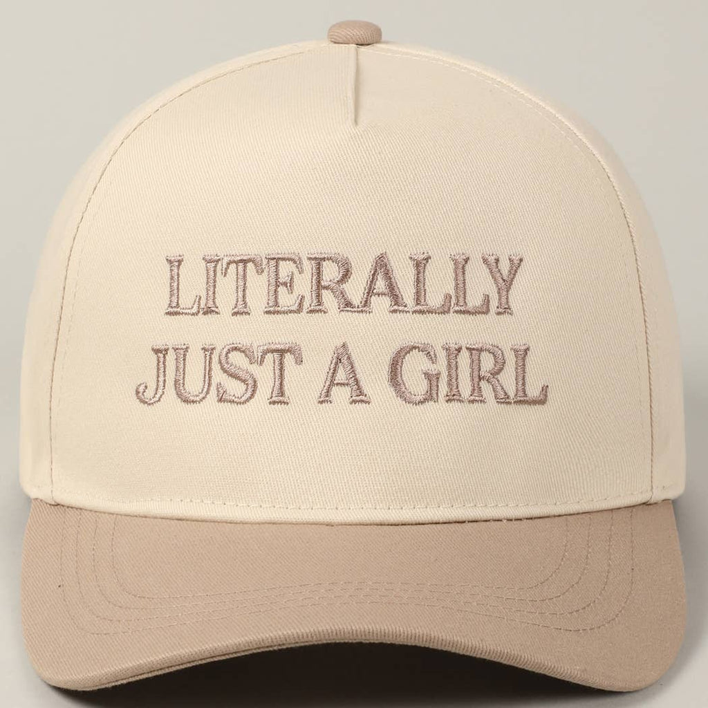 LITERALLY JUST A GIRL TRUCKER HAT