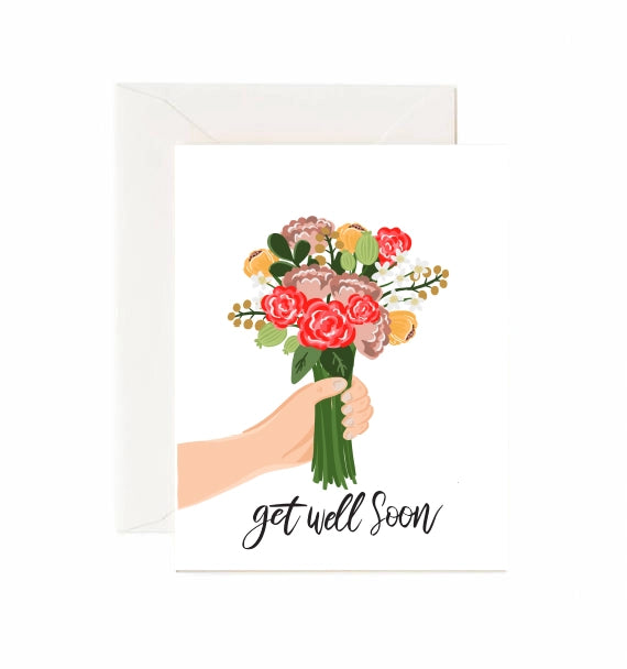 GET WELL SOON FLOWERS CARD