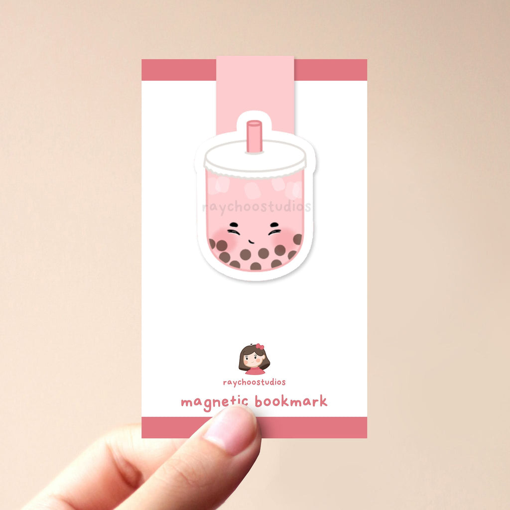 STRAWBERRY BOBA MAGNETIC BOOKMARK - 1