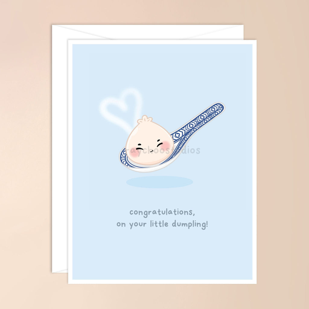CONGRATULATIONS ON YOUR LIL DUMPLING BABY CARD - BLUE - 1
