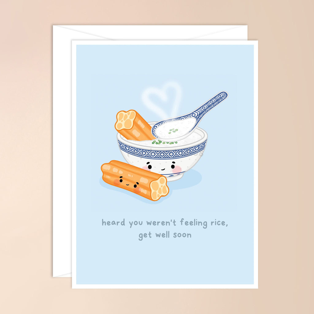 HEARD YOU WEREN'T FEELING RICE, GET WELL SOON GREETING CARD - 1
