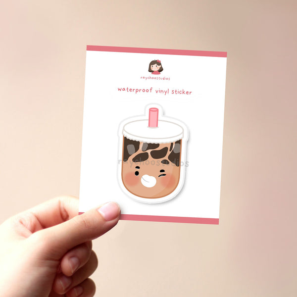GRASS JELLY BOBA VINYL STICKER - 2