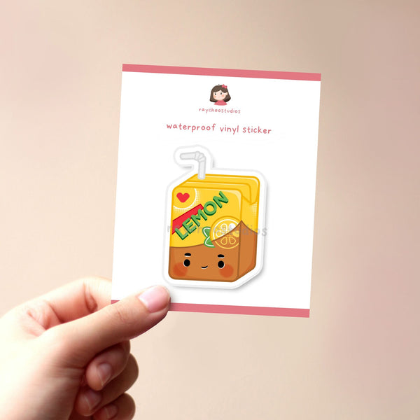 LEMON TEA DRINK VINYL STICKER - 2