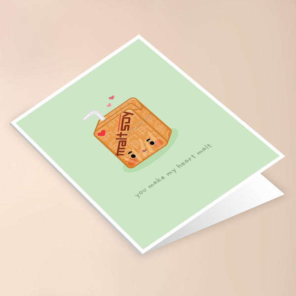 YOU MAKE MY HEART MALT GREETING CARD - 1