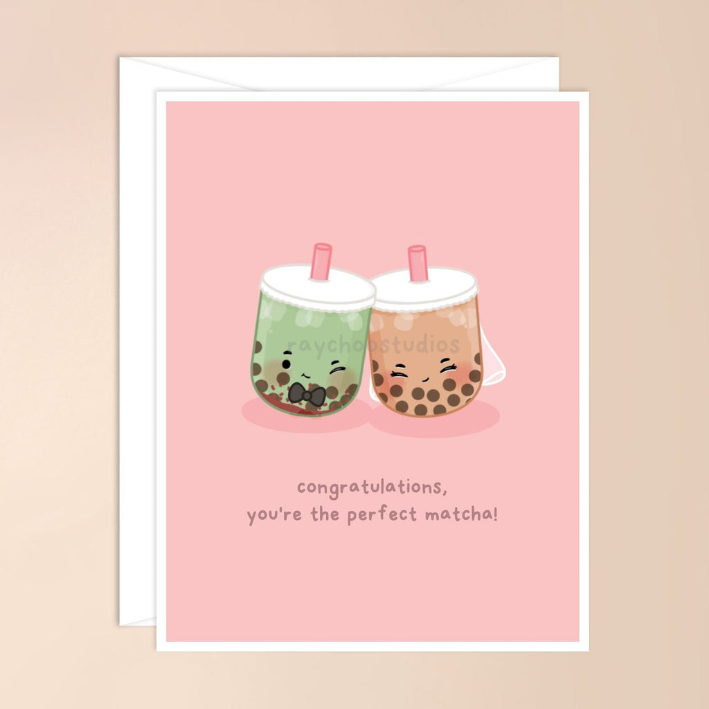 CONGRATULATIONS, YOU'RE THE PERFECT MATCHA WEDDING CARD - 1