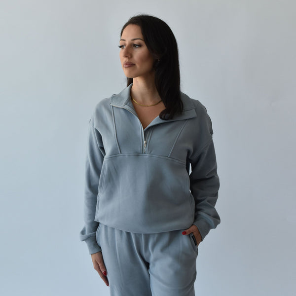 QUARTER ZIP SWEATSHIRT - STORM - 2