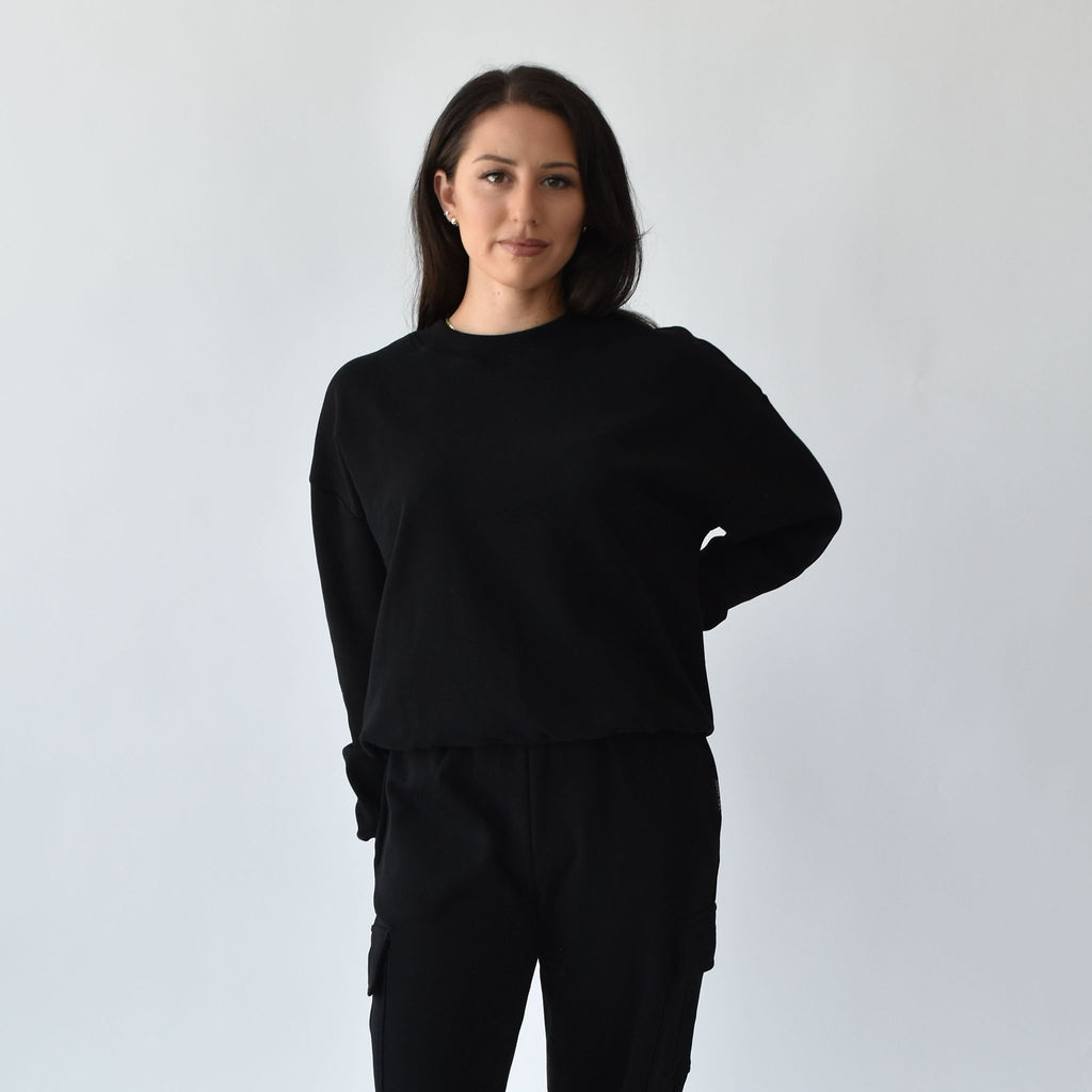 OVERSIZED CREWNECK - BLACK - 1