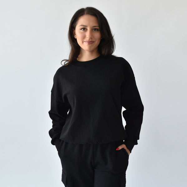 OVERSIZED CREWNECK - BLACK - 2