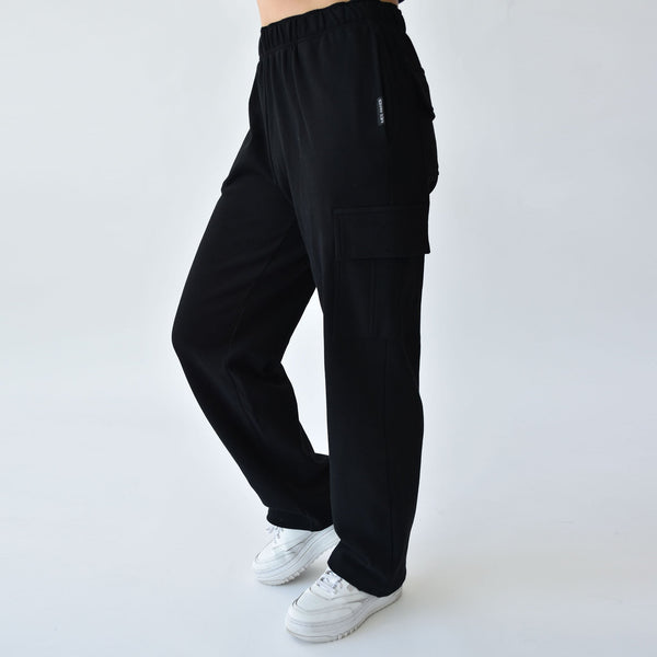 CARGO SWEATPANTS - BLACK - 2