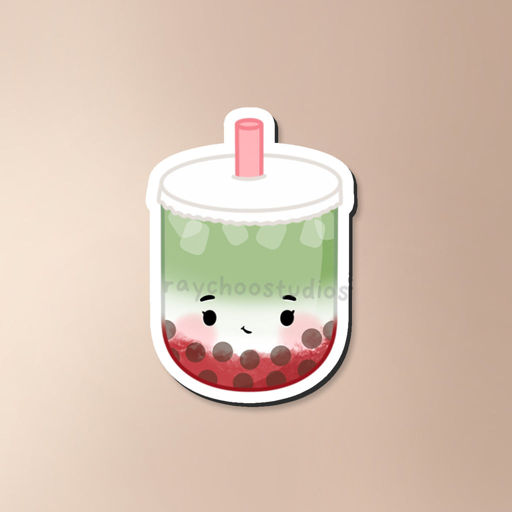 STRAWBERRY MATCHA BOBA FRIDGE MAGNET - 1