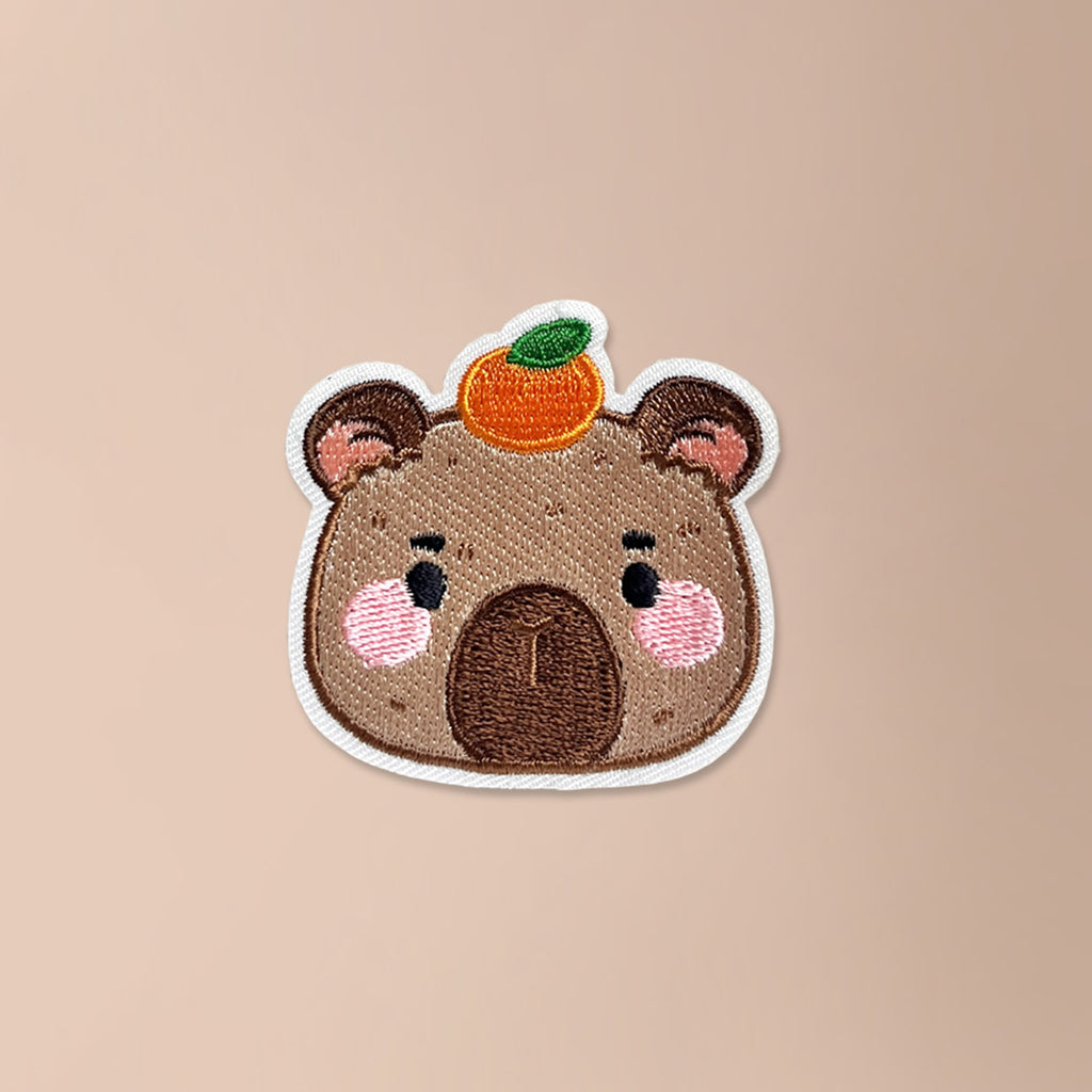 CAPYBARA ORANGE EMBROIDERY PATCH - 1