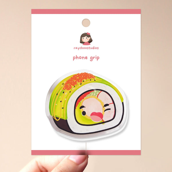 GREEN DRAGON ROLL SUSHI PHONE GRIP - 2