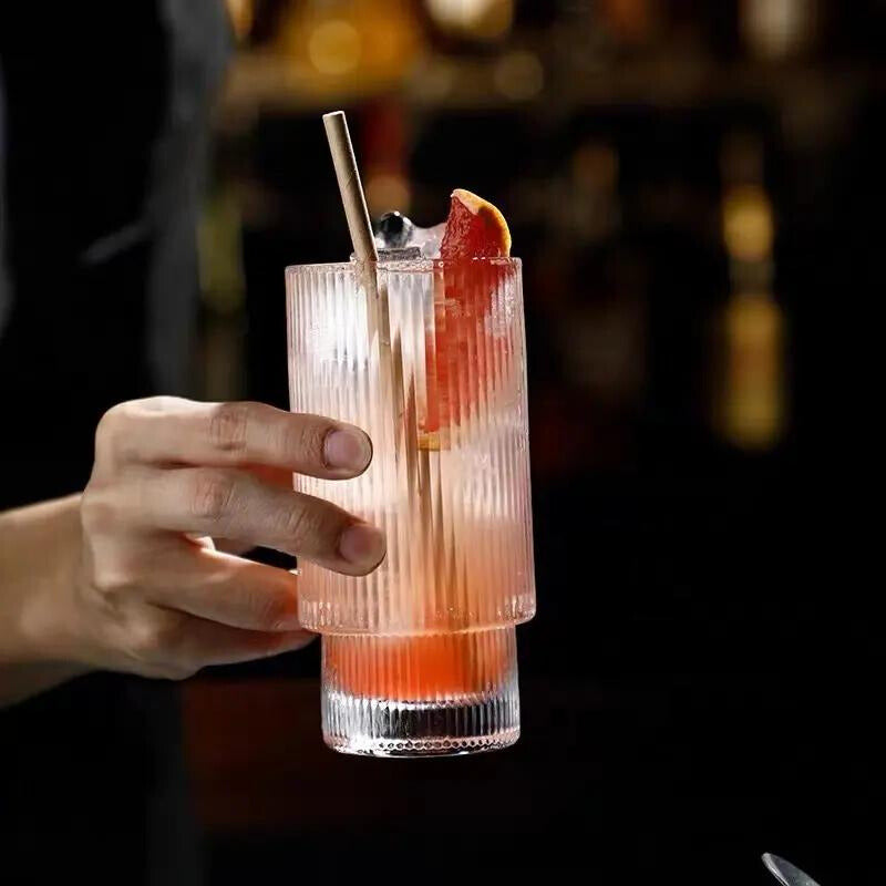 GRIP & SIP RIBBED GLASS CUP