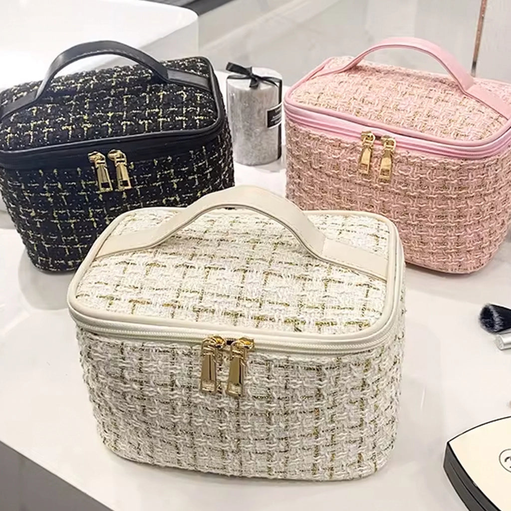 HOUNDSTOOTH COSMETIC MAKE-UP BAG