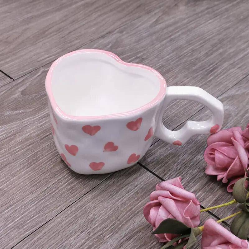 PINK CERAMIC HEART MUG