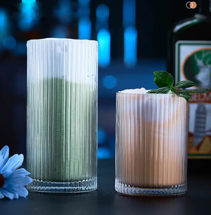 VERTICAL RIBBED GLASS CUP