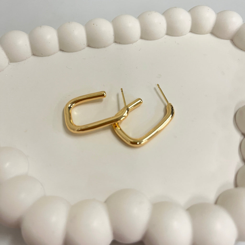 GOLD PLATED ON BRASS HOOPS $32