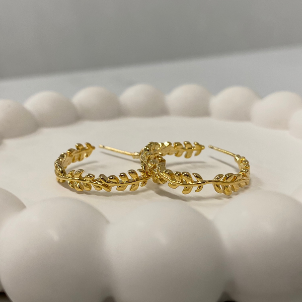 GOLD PLATED ON BRASS HOOPS $30