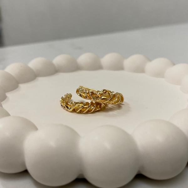 GOLD PLATED ON BRASS HOOPS $32