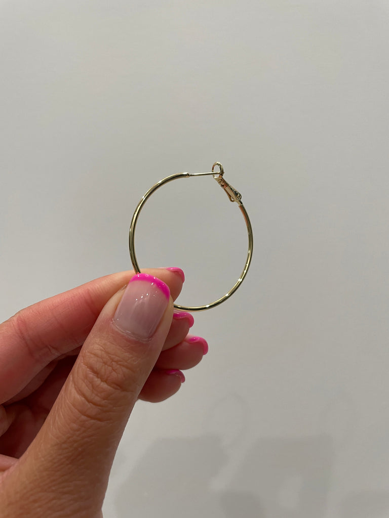 GOLD PLATED ON BRASS HOOPS $32