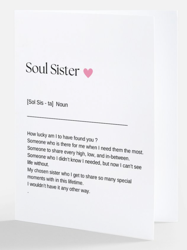SOUL SISTER GREETING CARD