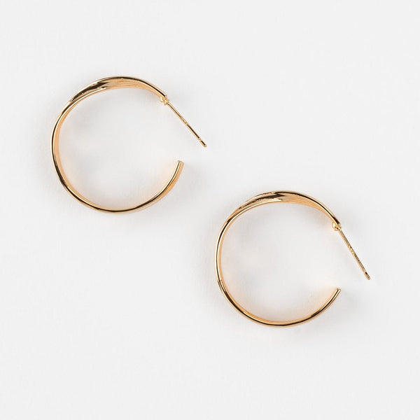 GOLD PLATED ON BRASS TWISTED LARGE HOOPS
