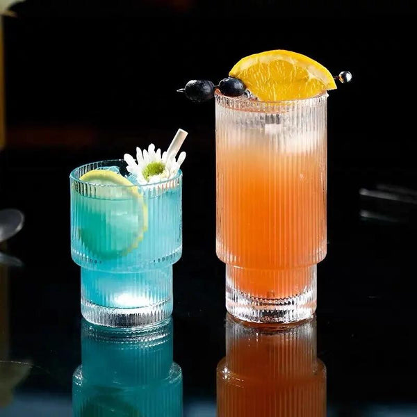 GRIP & SIP RIBBED GLASS CUP