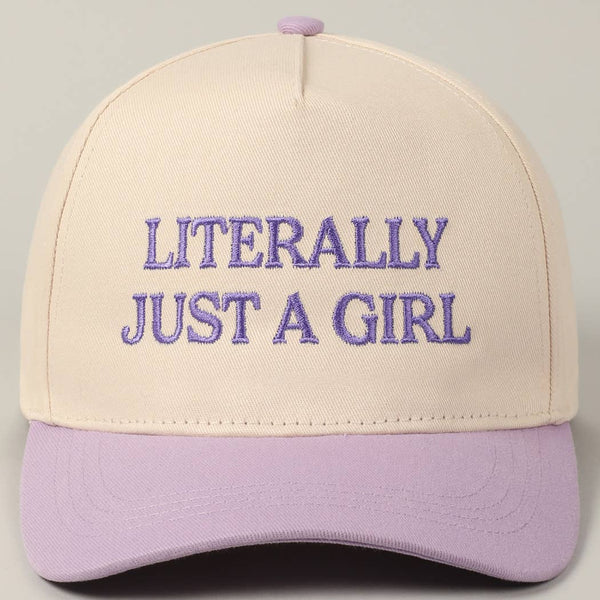 LITERALLY JUST A GIRL TRUCKER HAT