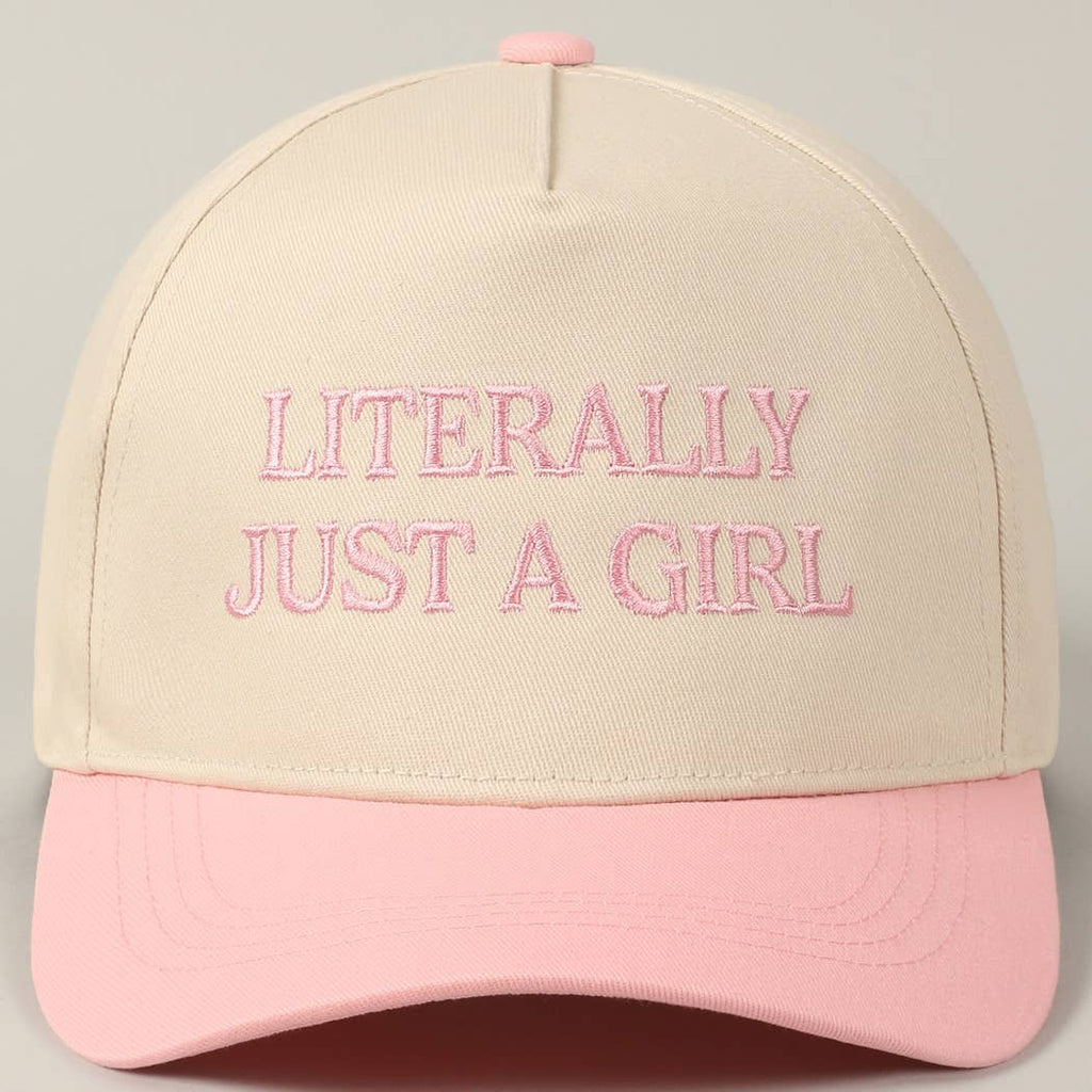 LITERALLY JUST A GIRL TRUCKER HAT