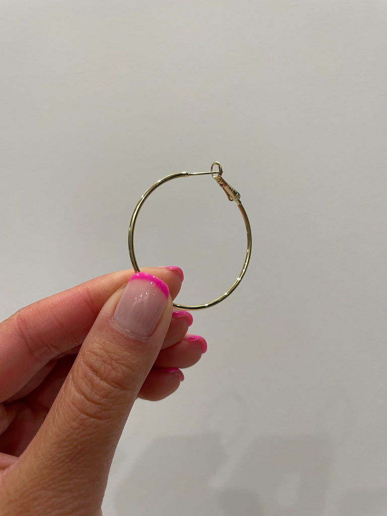 Gold Plated on Brass Thin Hoops - 1