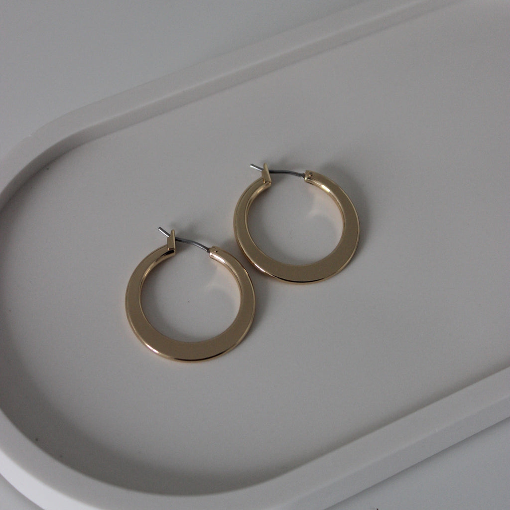 Gold Plated on Brass Flat Hoops - 1