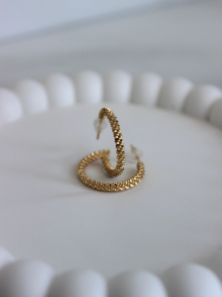Gold Plated on Brass Prickly Hoops - 1