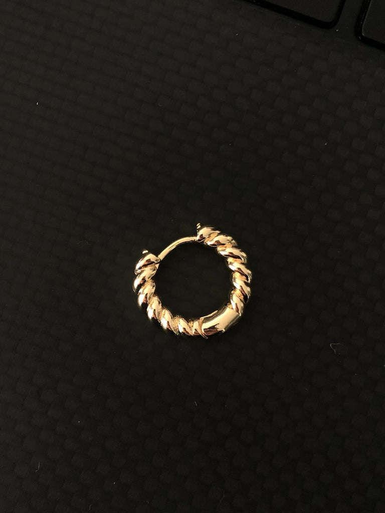 Gold Plated on Brass Rope Hoops - 1